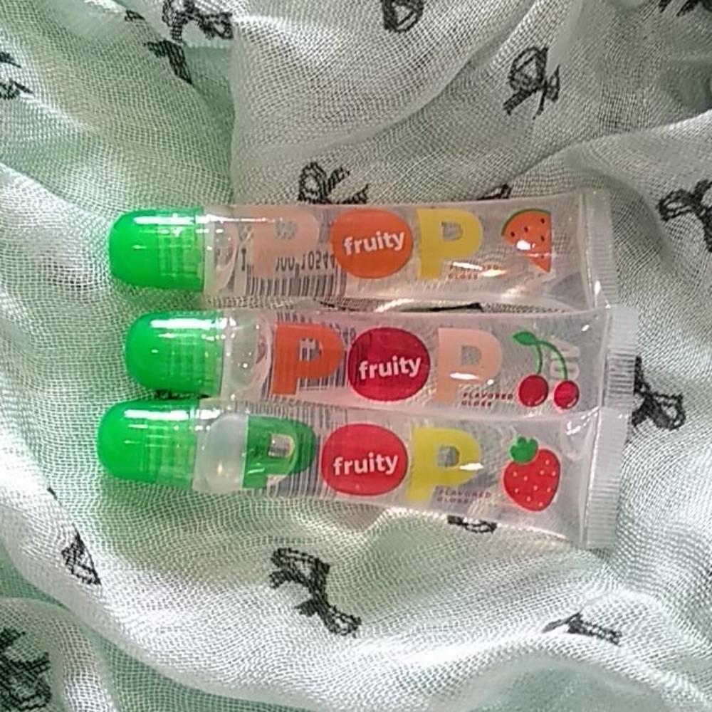 Set of 3 fruity pop lip gloss